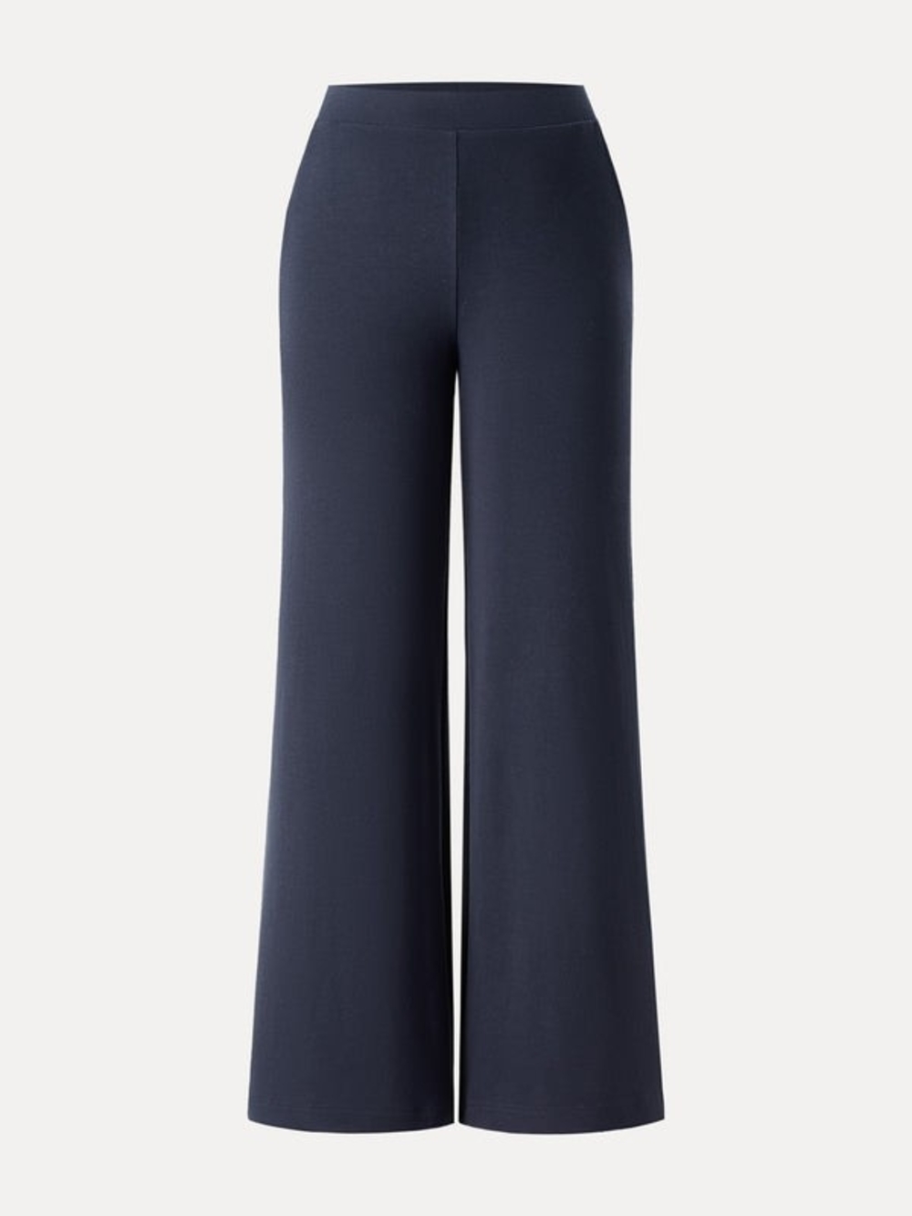 OGL Lyocell Wool Mid Rise Wide Leg Pull-on Pant with Pockets In Smoky Navy